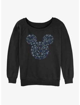 Disney Mickey Mouse Snowflakes Ear Girls Slouchy Sweatshirt, , hi-res