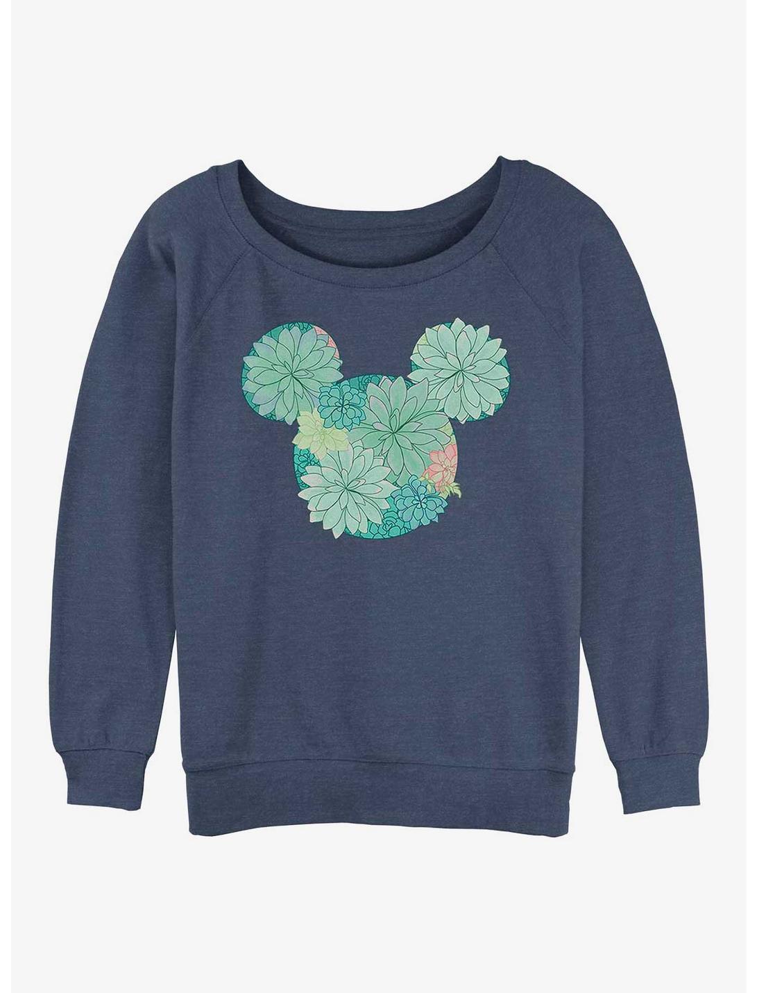 Disney Mickey Mouse Succulents Girls Slouchy Sweatshirt, BLUEHTR, hi-res