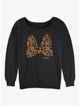 Disney Minnie Mouse Animal Print Bow Girls Slouchy Sweatshirt, BLACK, hi-res
