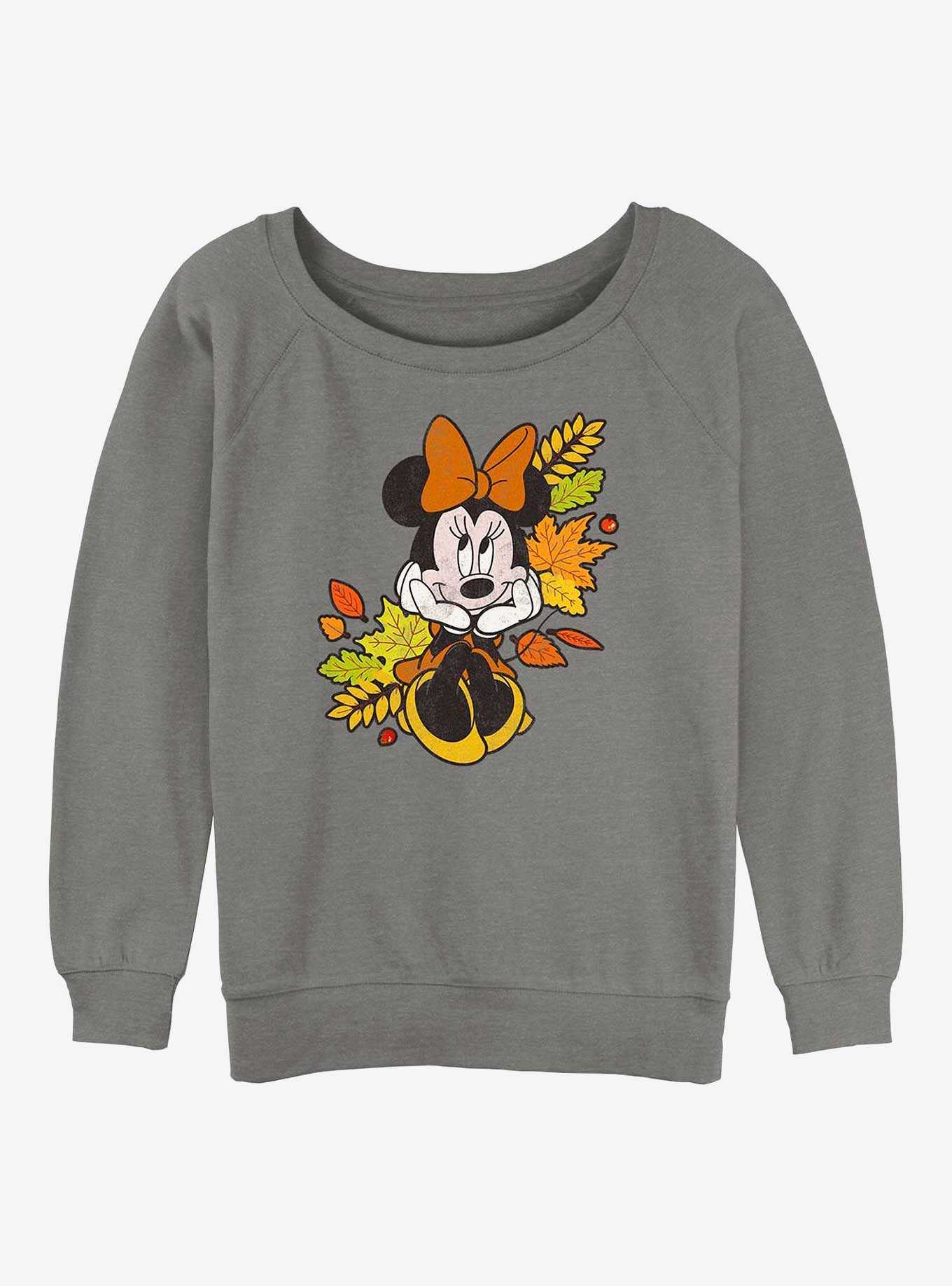 Disney Minnie Mouse Fall Leaves Girls Slouchy Sweatshirt, , hi-res