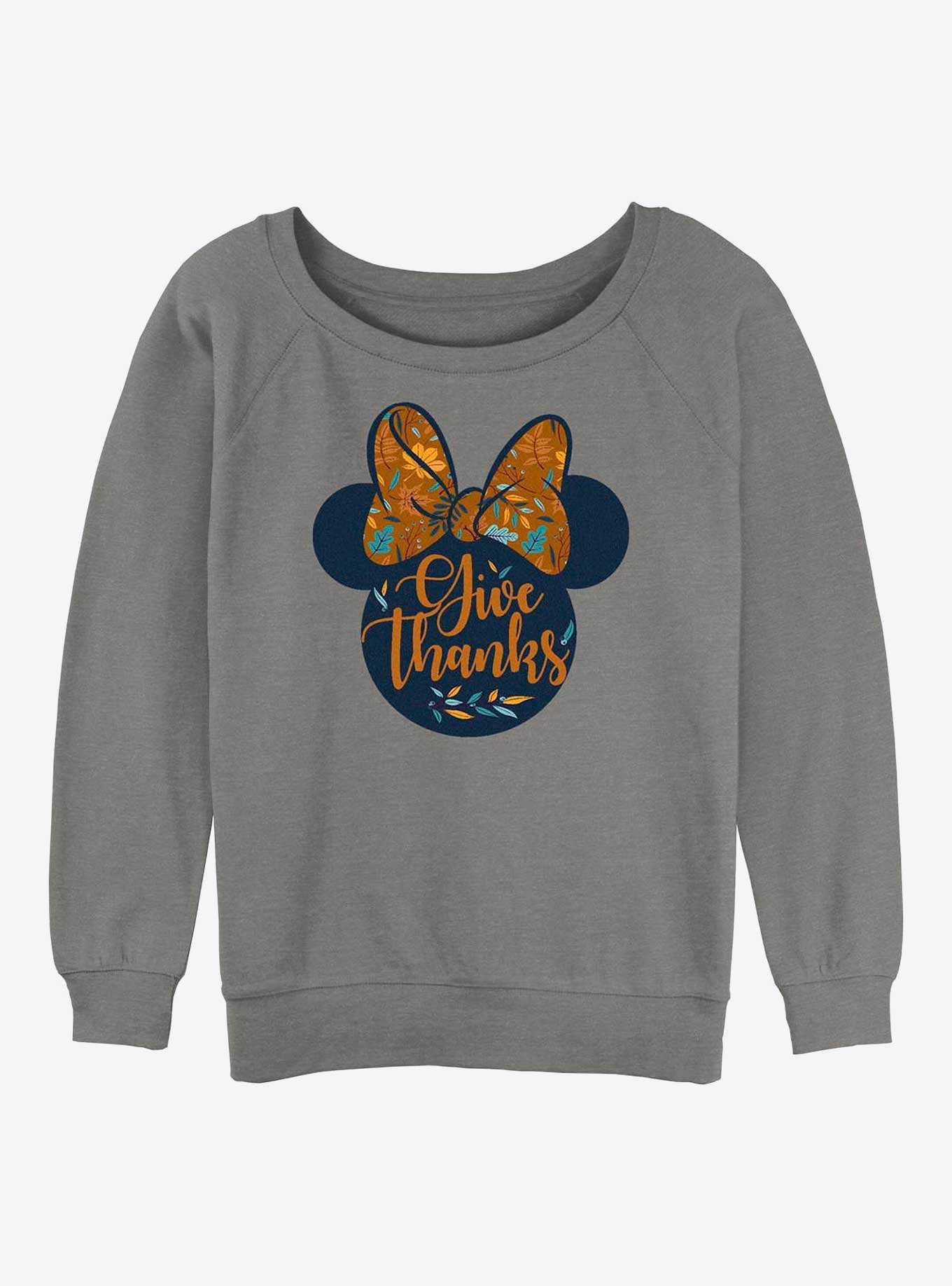 Disney Minnie Mouse Give Thanks Girls Slouchy Sweatshirt, , hi-res