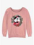 Disney Minnie Mouse Minnie In Wreath Girls Slouchy Sweatshirt, DESERTPNK, hi-res