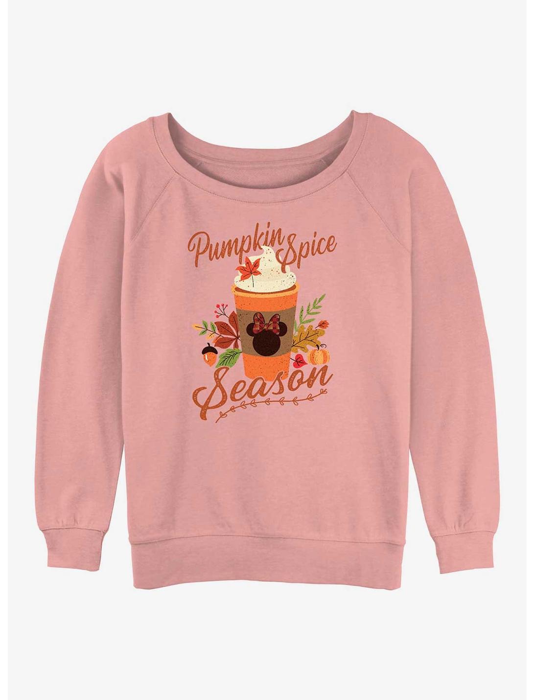 Disney Minnie Mouse Pumpkin Spice Season Girls Slouchy Sweatshirt, DESERTPNK, hi-res
