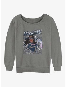 Marvel Ms. Marvel Doodle Kamala Girls Slouchy Sweatshirt, , hi-res