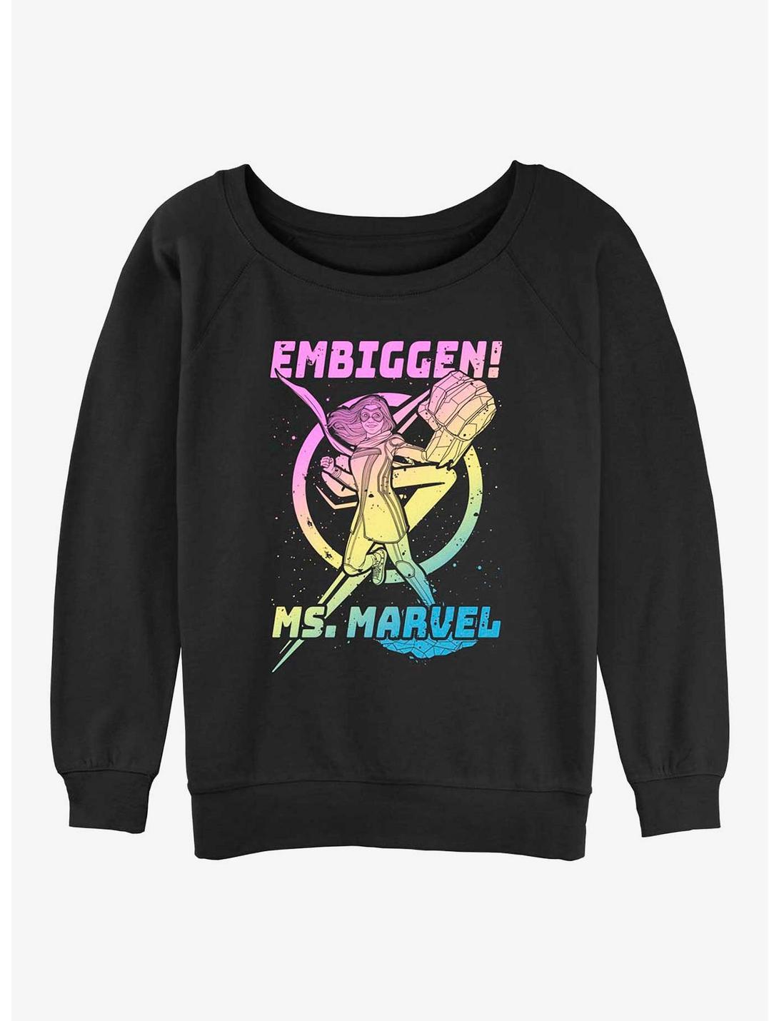 Marvel Ms. Marvel Embiggen Punch Girls Slouchy Sweatshirt, BLACK, hi-res