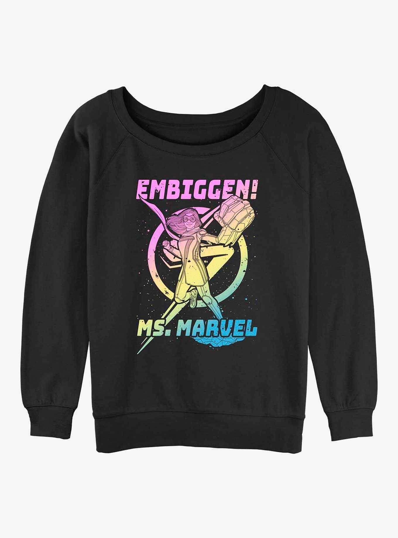 Marvel Ms. Marvel Embiggen Punch Girls Slouchy Sweatshirt, , hi-res