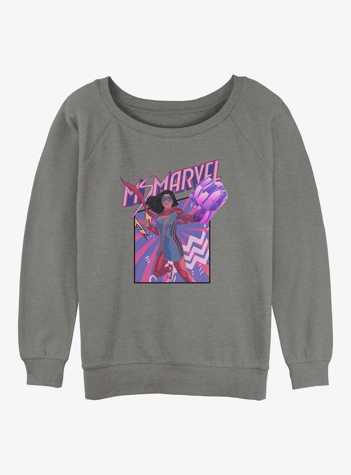 Marvel Ms. Marvel Fist Panel Girls Slouchy Sweatshirt, , hi-res