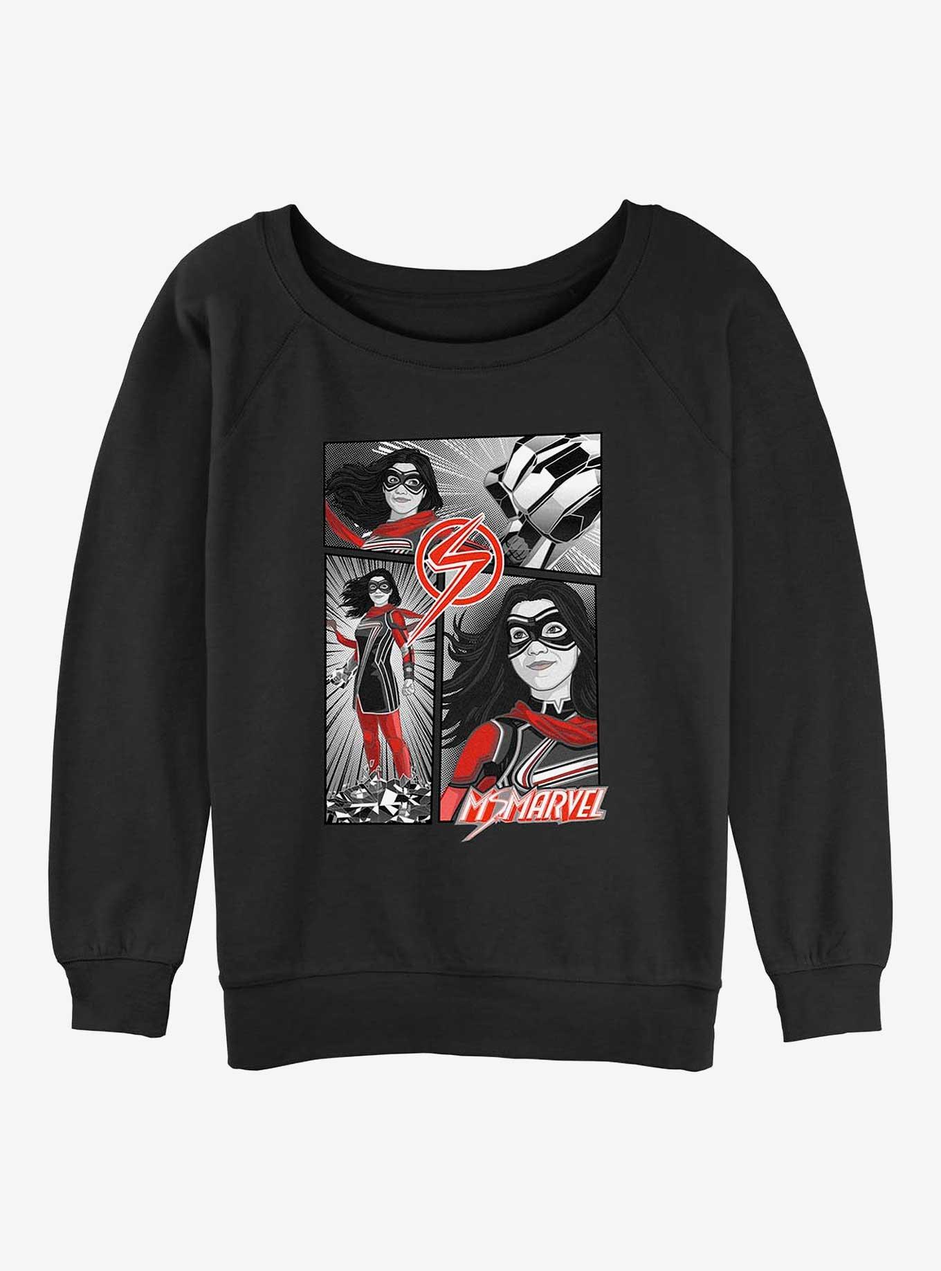 Marvel Ms. Marvel Hero Panel Girls Slouchy Sweatshirt