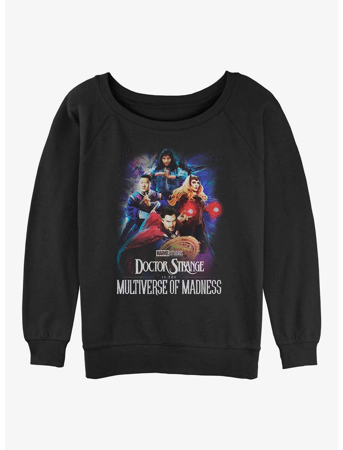 Marvel Doctor Strange in the Multiverse of Madness Poster Group Girls Slouchy Sweatshirt, BLACK, hi-res