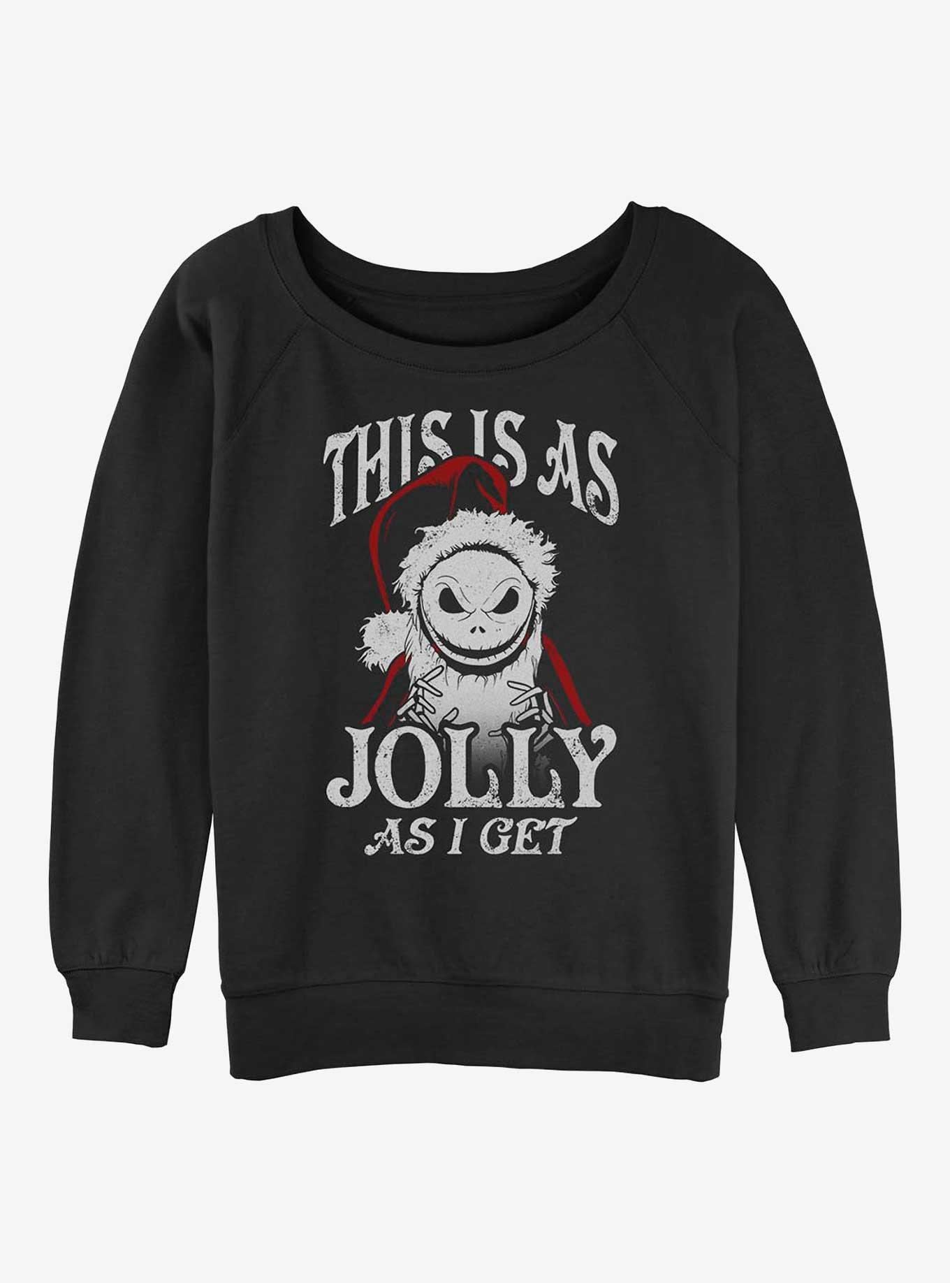 Disney The Nightmare Before Christmas Jolly Santa Jack Girls Slouchy Sweatshirt, , hi-res