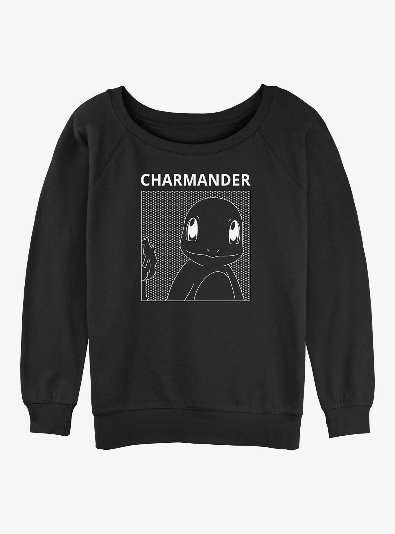 Pokemon Charmander Box Girls Slouchy Sweatshirt, BLACK, hi-res