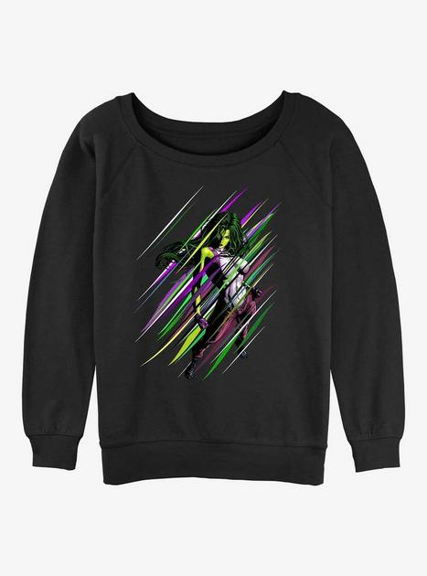 Marvel She-Hulk Sensational Hulk Girls Slouchy Sweatshirt - BLACK | Hot ...