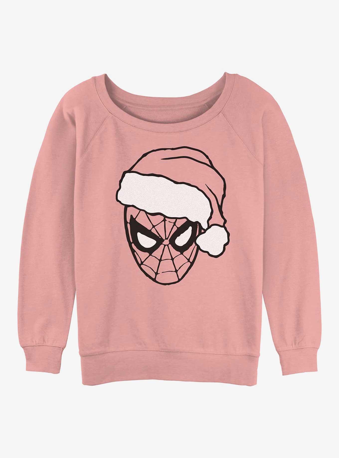 Marvel Spider-Man Christmas Spidey Girls Slouchy Sweatshirt - PINK