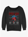 Marvel Spider-Man Ugly Christmas Spidey Girls Slouchy Sweatshirt, BLACK, hi-res