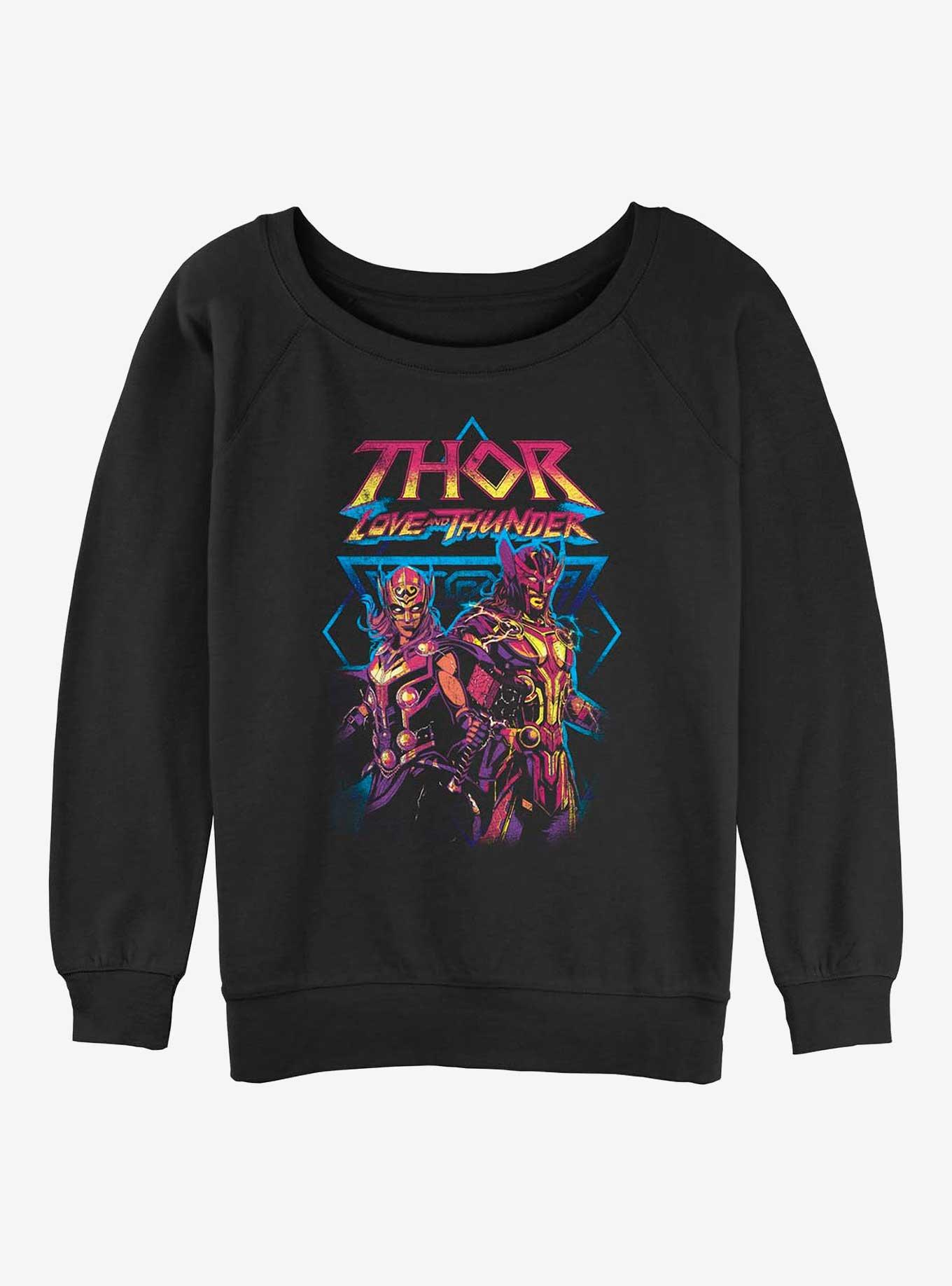 Marvel Thor: Love and Thunder Mightiest Thor Girls Slouchy Sweatshirt, BLACK, hi-res