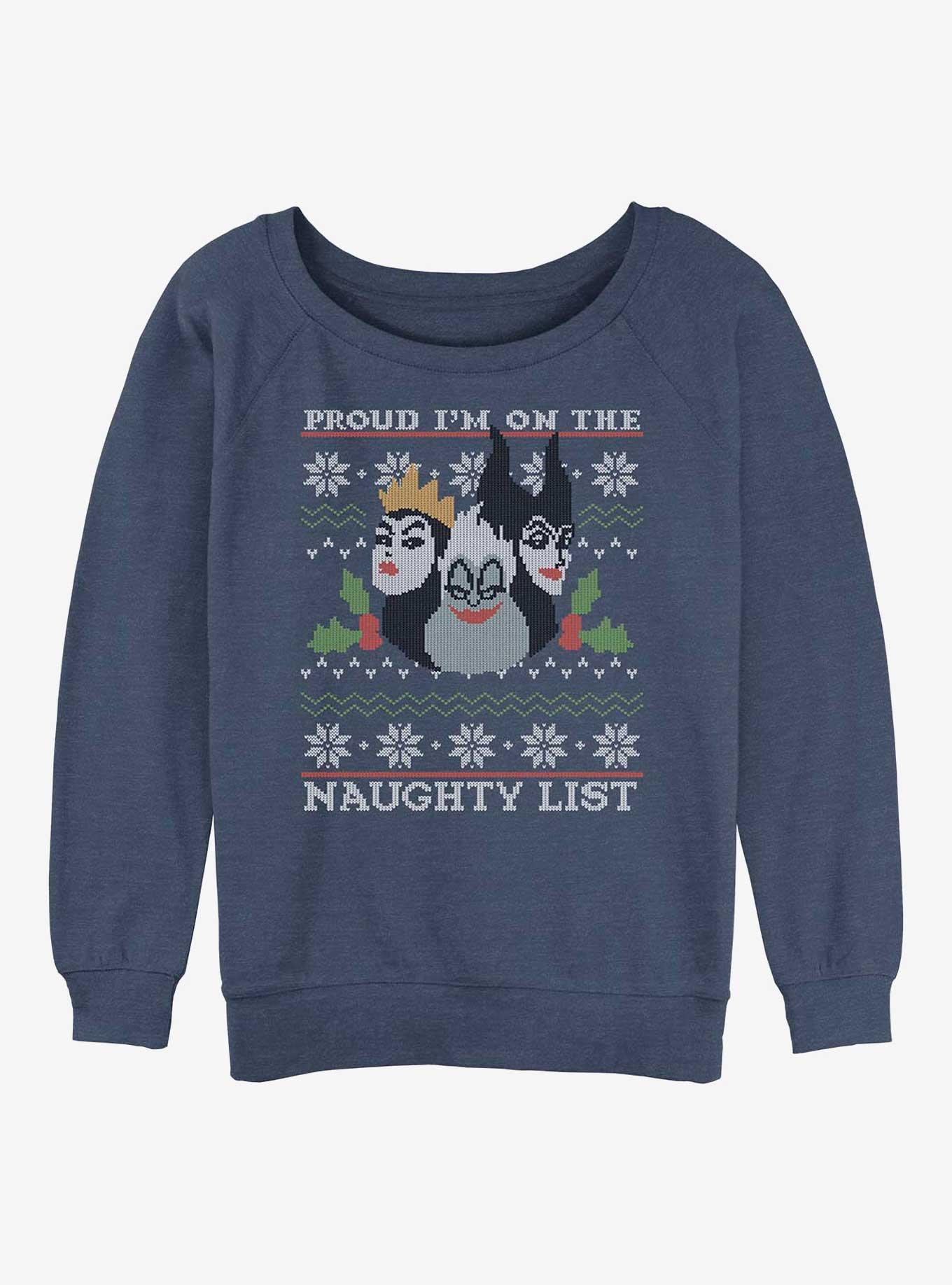 Disney Villains Naughty and Proud Ugly Christmas Girls Slouchy Sweatshirt, , hi-res