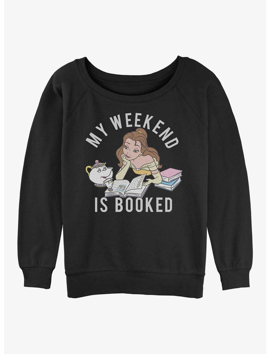 Disney Beauty and the Beast Booked Weekend Girls Slouchy Sweatshirt, BLACK, hi-res