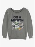 Disney Pixar Lightyear On A Mission Girls Slouchy Sweatshirt, GRAY HTR, hi-res