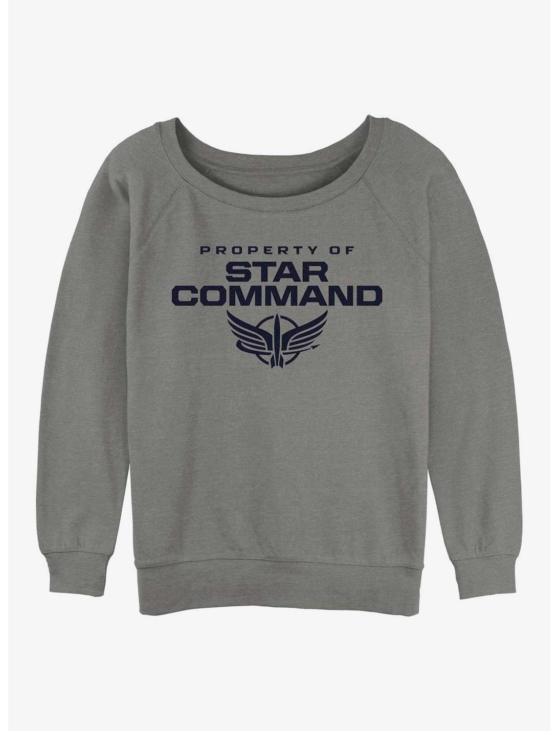 Disney Pixar Lightyear Property of Star Command Girls Slouchy Sweatshirt, GRAY HTR, hi-res
