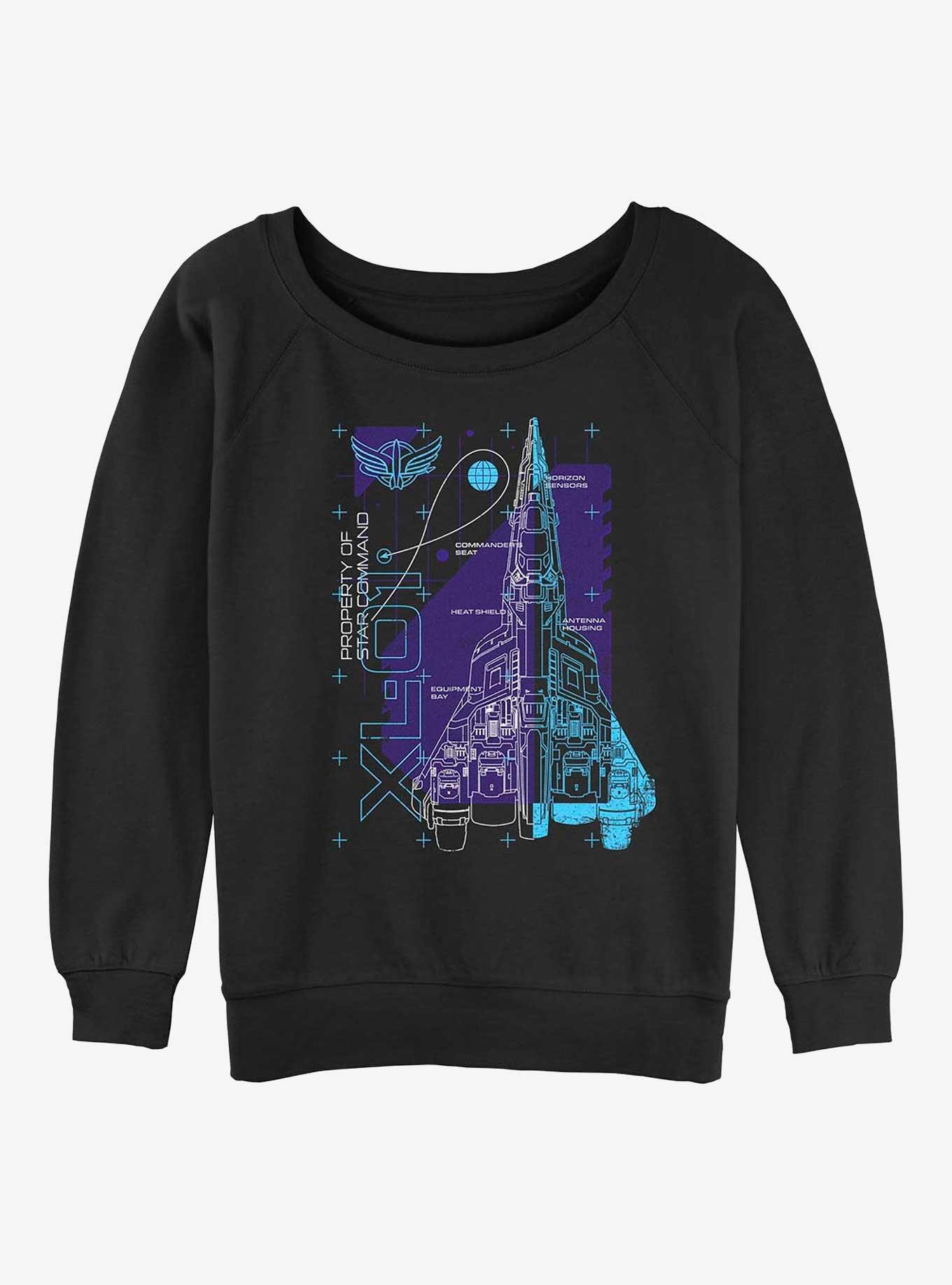 Hot Topic Disney Pixar Lightyear XL-15 Spaceship Girls Slouchy Sweatshirt