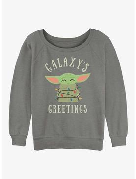 Star Wars The Mandalorian Christmas Lights Girls Slouchy Sweatshirt, , hi-res