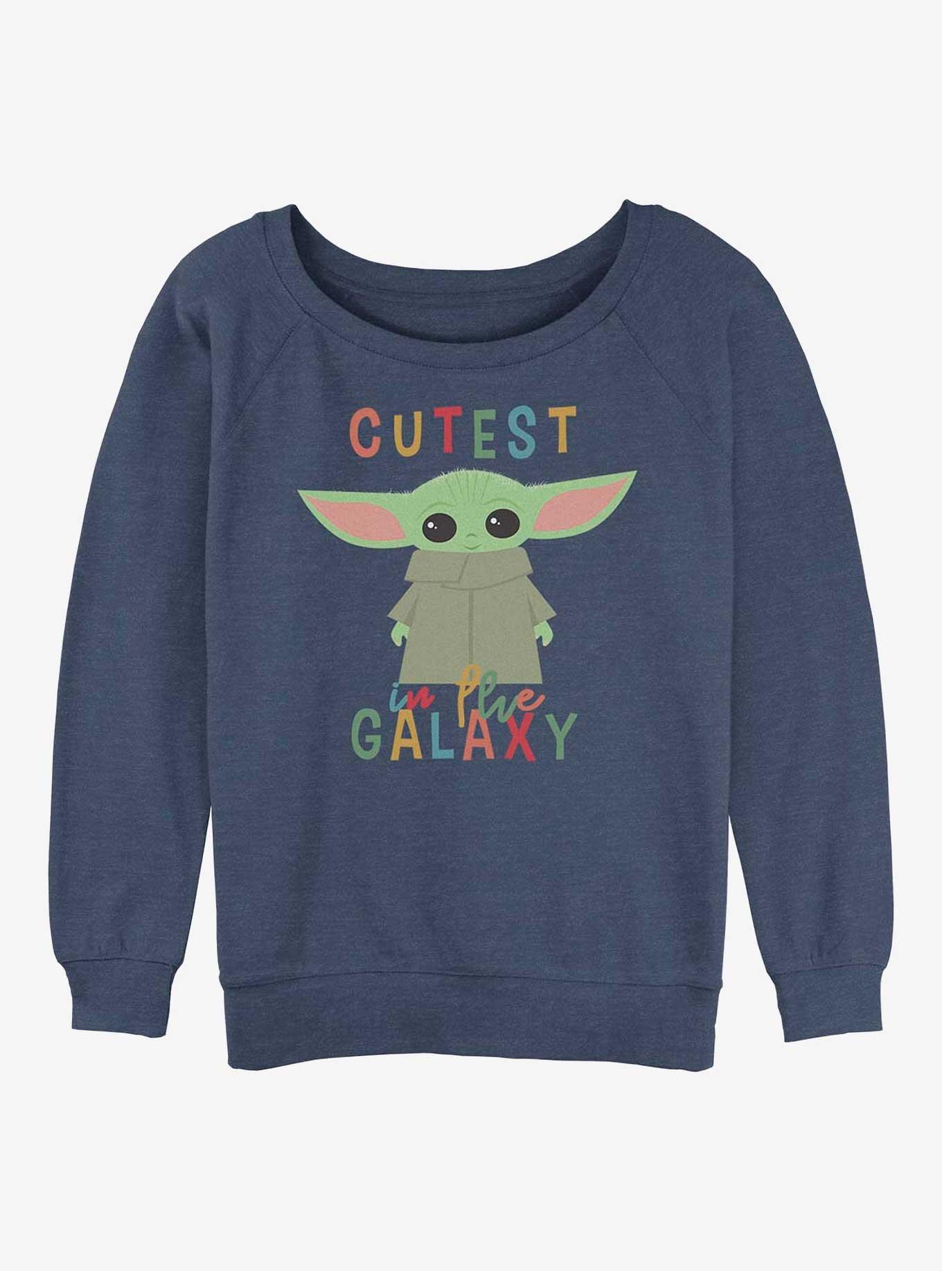 Star Wars The Mandalorian Cutest Child in the Galaxy Girls Slouchy Sweatshirt, BLUEHTR, hi-res