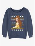 Disney Princesses Belle Teacups Ugly Christmas Girls Slouchy Sweatshirt, BLUEHTR, hi-res