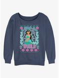 Disney Princesses Jasmine World Girls Slouchy Sweatshirt, BLUEHTR, hi-res