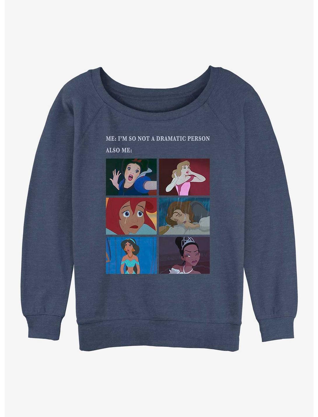 Disney Princesses Princess Drama Meme Girls Slouchy Sweatshirt, BLUEHTR, hi-res