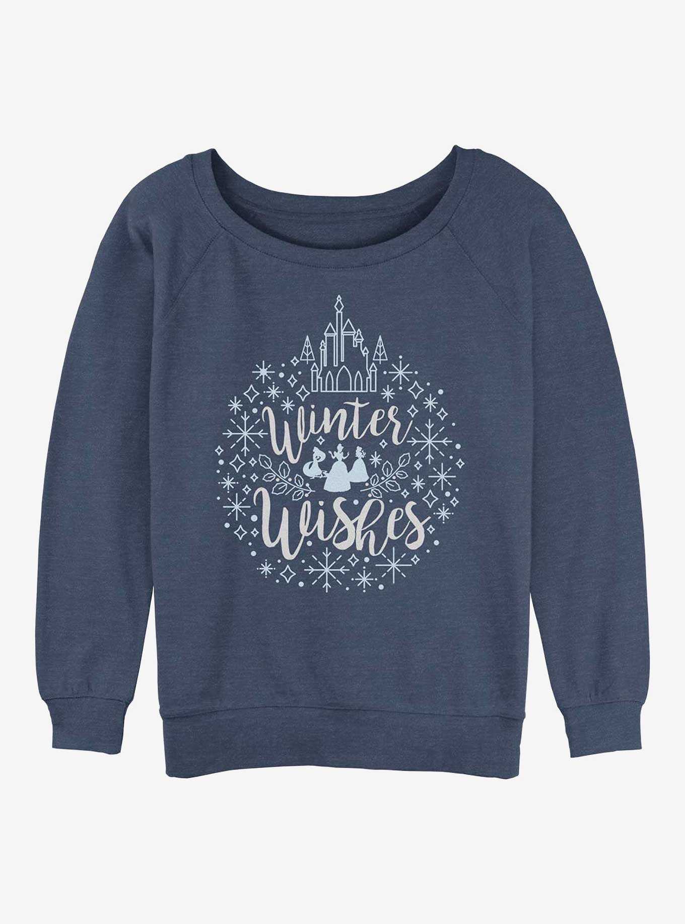 Disney Princesses Winter Wishes Girls Slouchy Sweatshirt, , hi-res