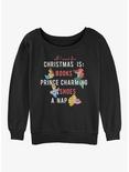 Disney Princesses Christmas Wish List Girls Slouchy Sweatshirt, BLACK, hi-res