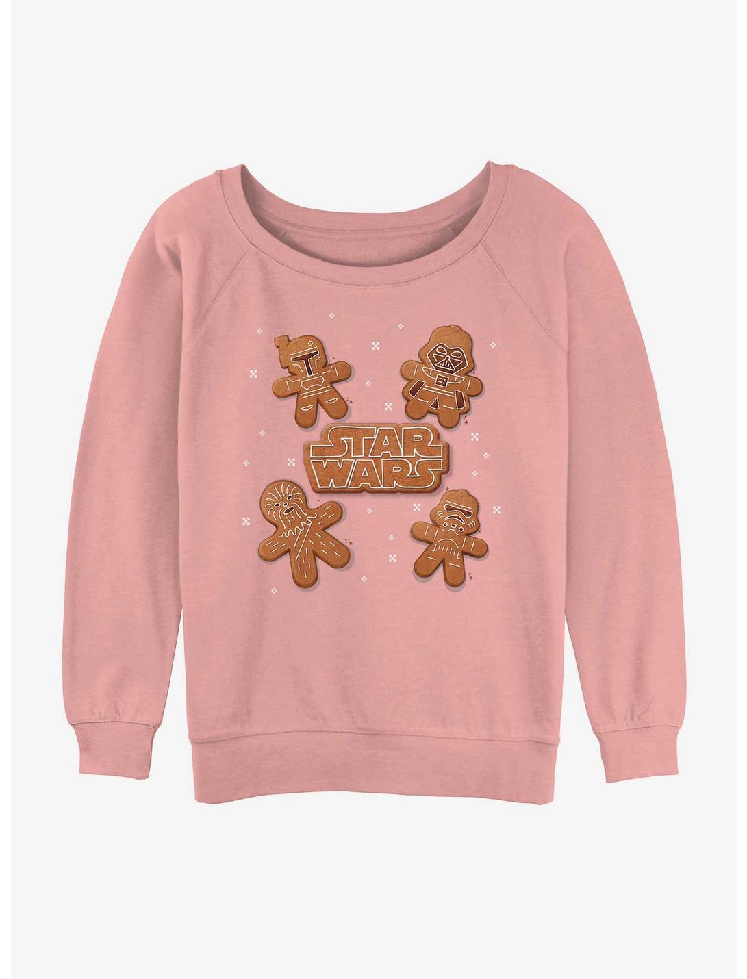 Star Wars Galactic Gingerbread Cookies Logo Girls Slouchy Sweatshirt, DESERTPNK, hi-res