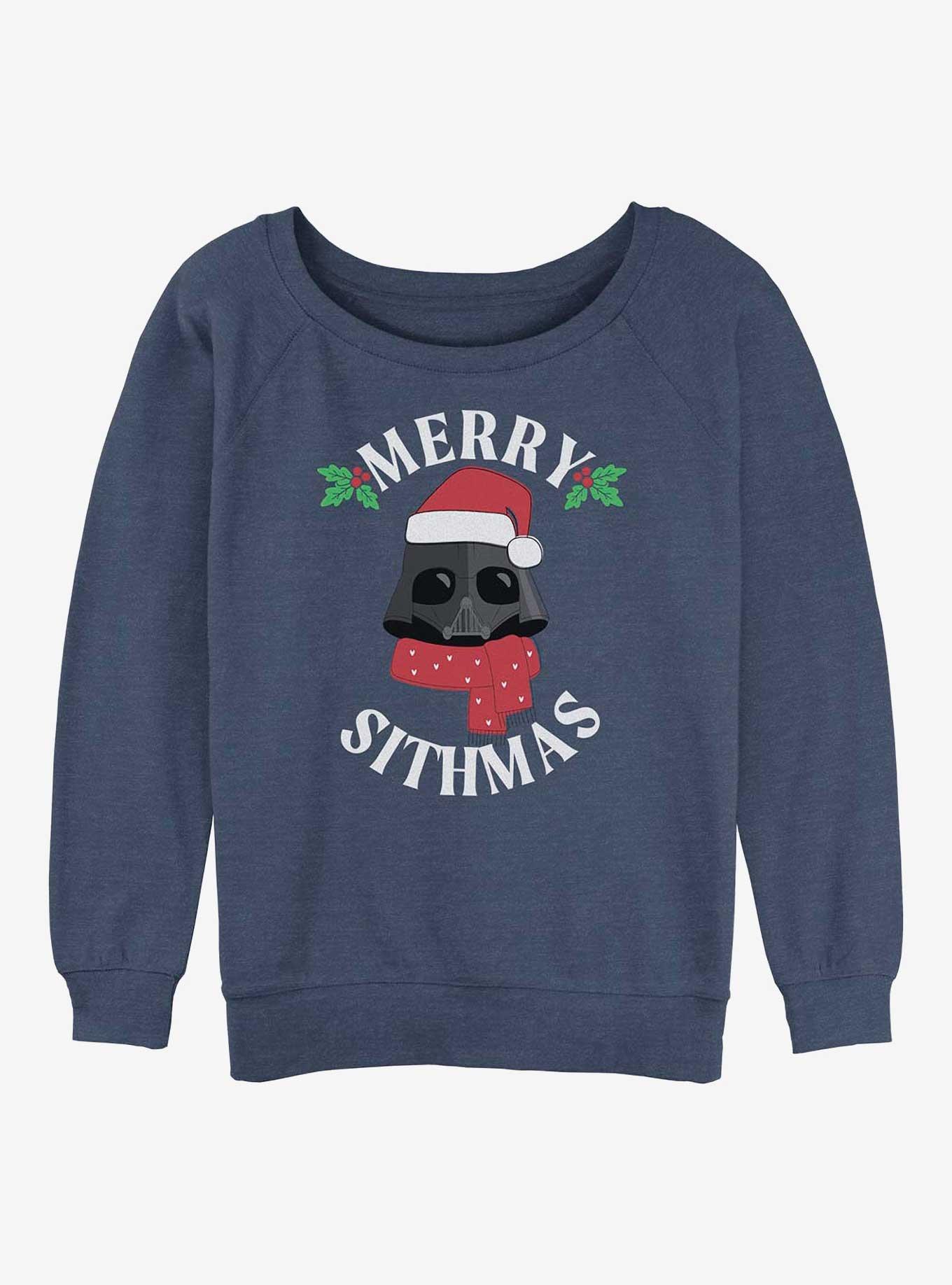 Star Wars Merry Sithmas Girls Slouchy Sweatshirt, BLUEHTR, hi-res