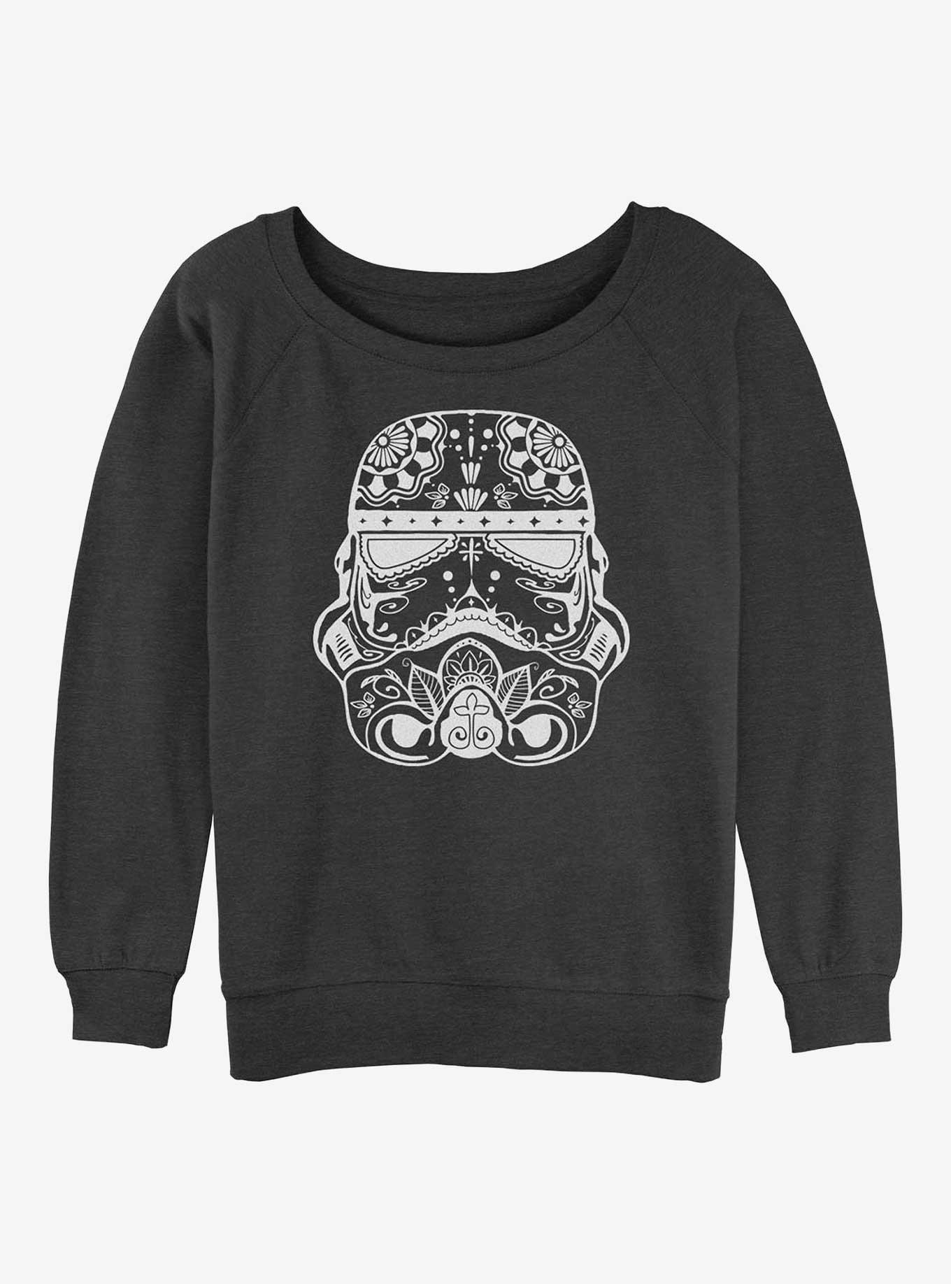 Star Wars Sugar Skull Troop Girls Slouchy Sweatshirt, CHAR HTR, hi-res