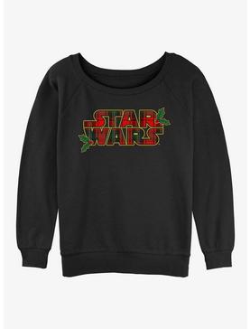 Star Wars Tartan Mistletoe Logo Girls Slouchy Sweatshirt, , hi-res