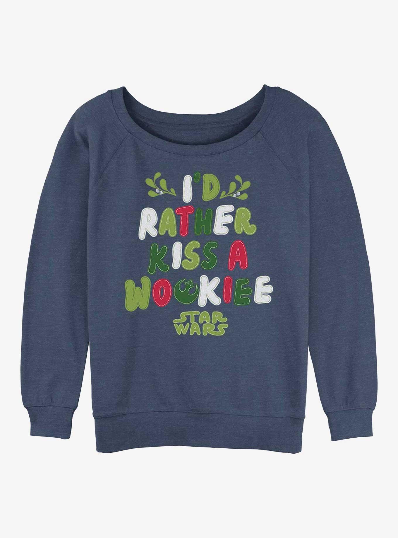 Star Wars Wookie Kiss Girls Slouchy Sweatshirt, BLUEHTR, hi-res