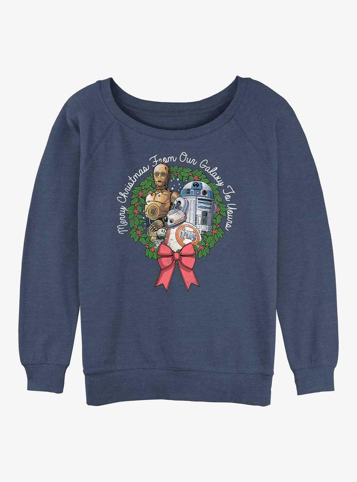 Star Wars: The Rise Of Skywalker Droid Holiday Greetings Girls Slouchy Sweatshirt