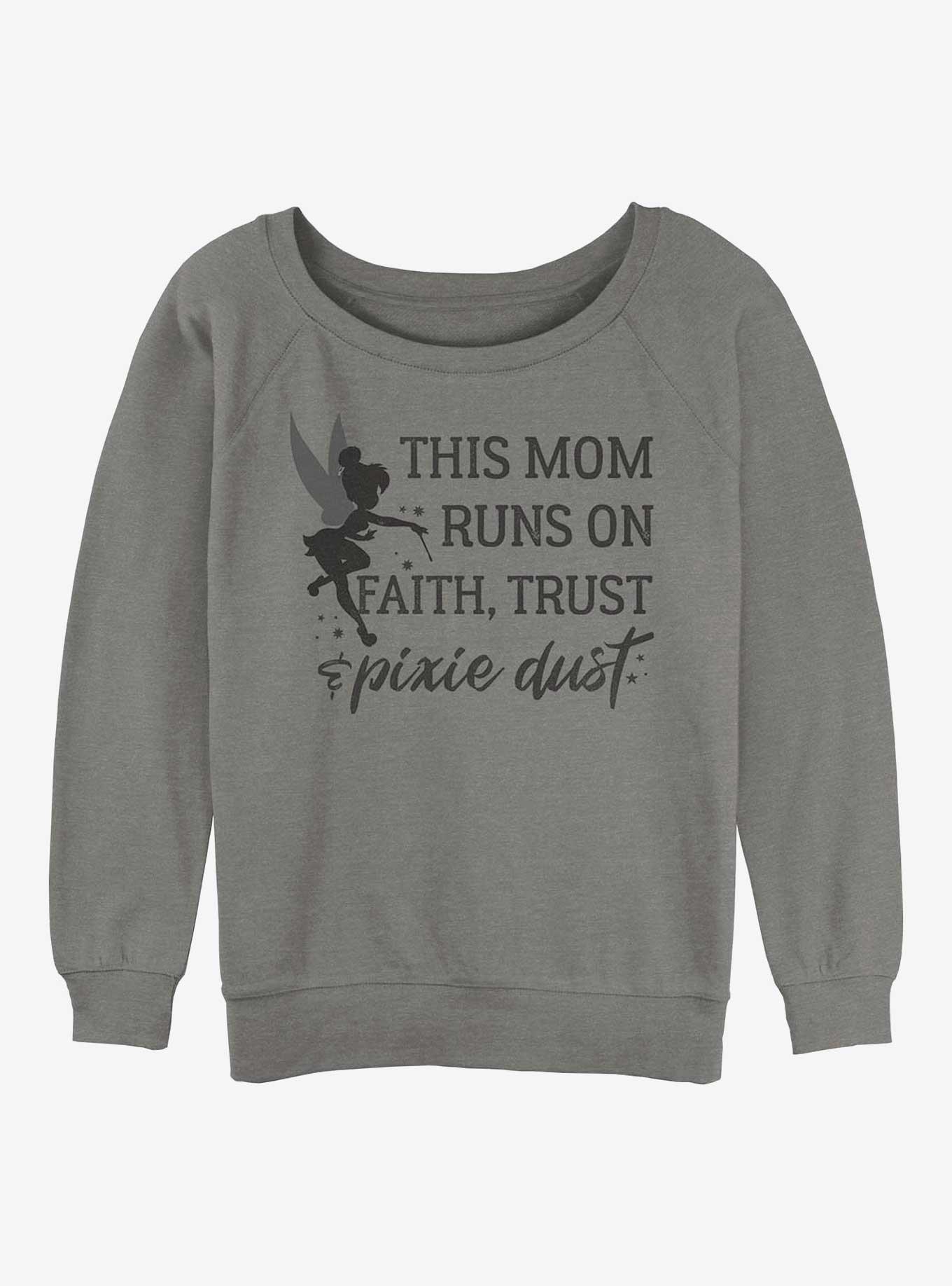 Disney Tinker Bell Mom Runs On Pixie Dust Girls Slouchy Sweatshirt, , hi-res