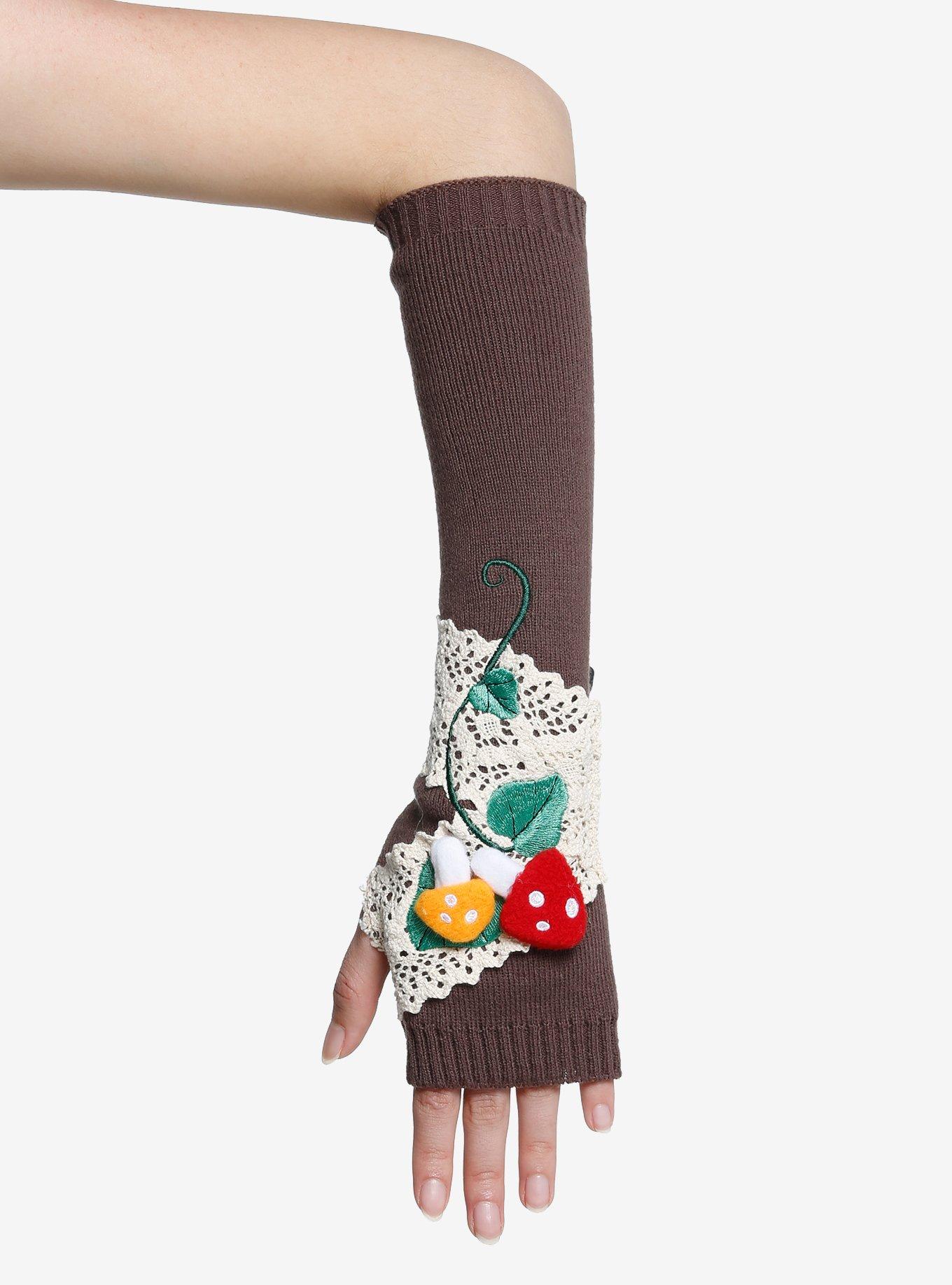 Cottage Mushroom Lace Arm Warmers, , hi-res