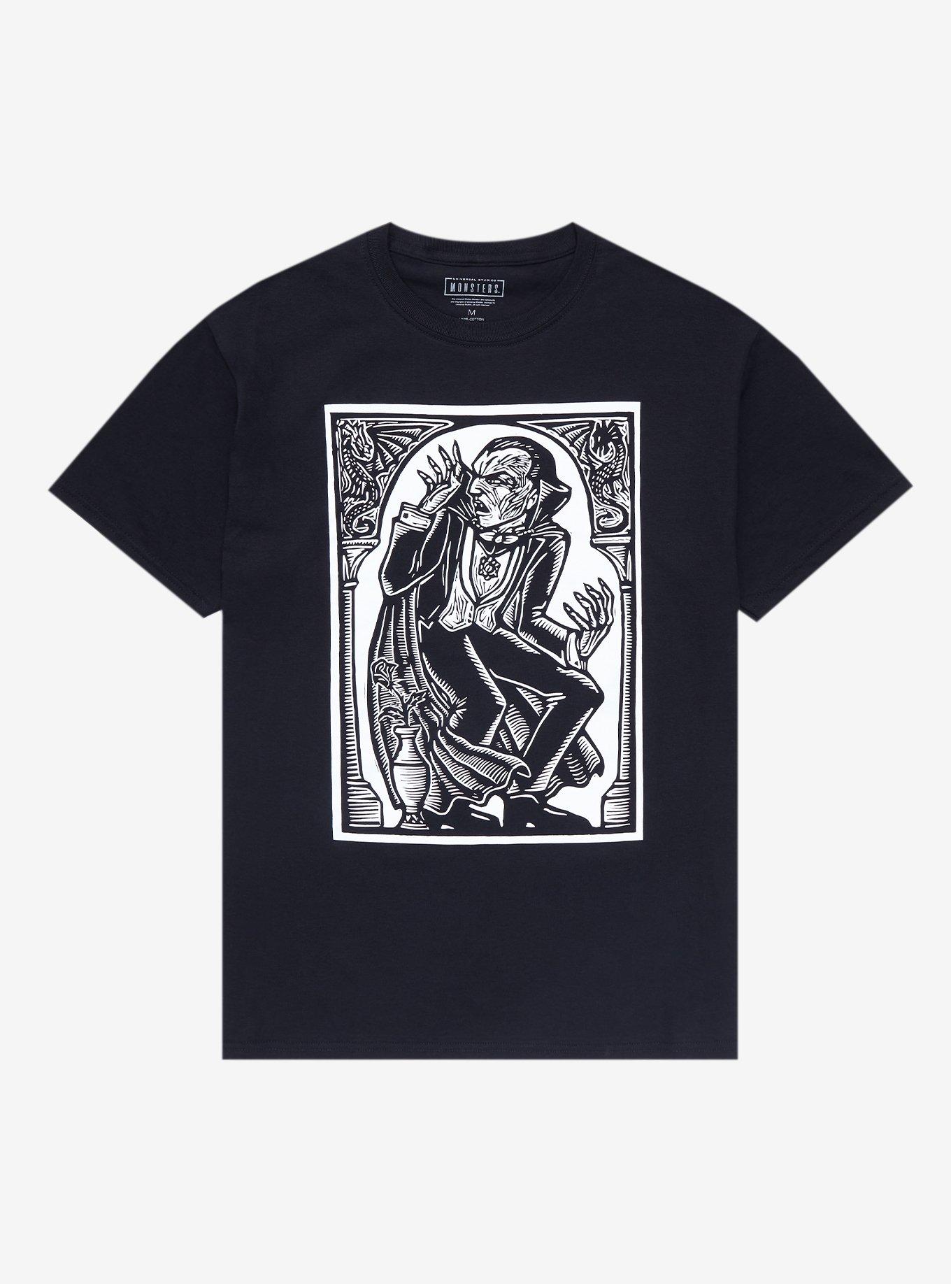 Universal Monsters Dracula Woodcut T-Shirt, BLACK, hi-res