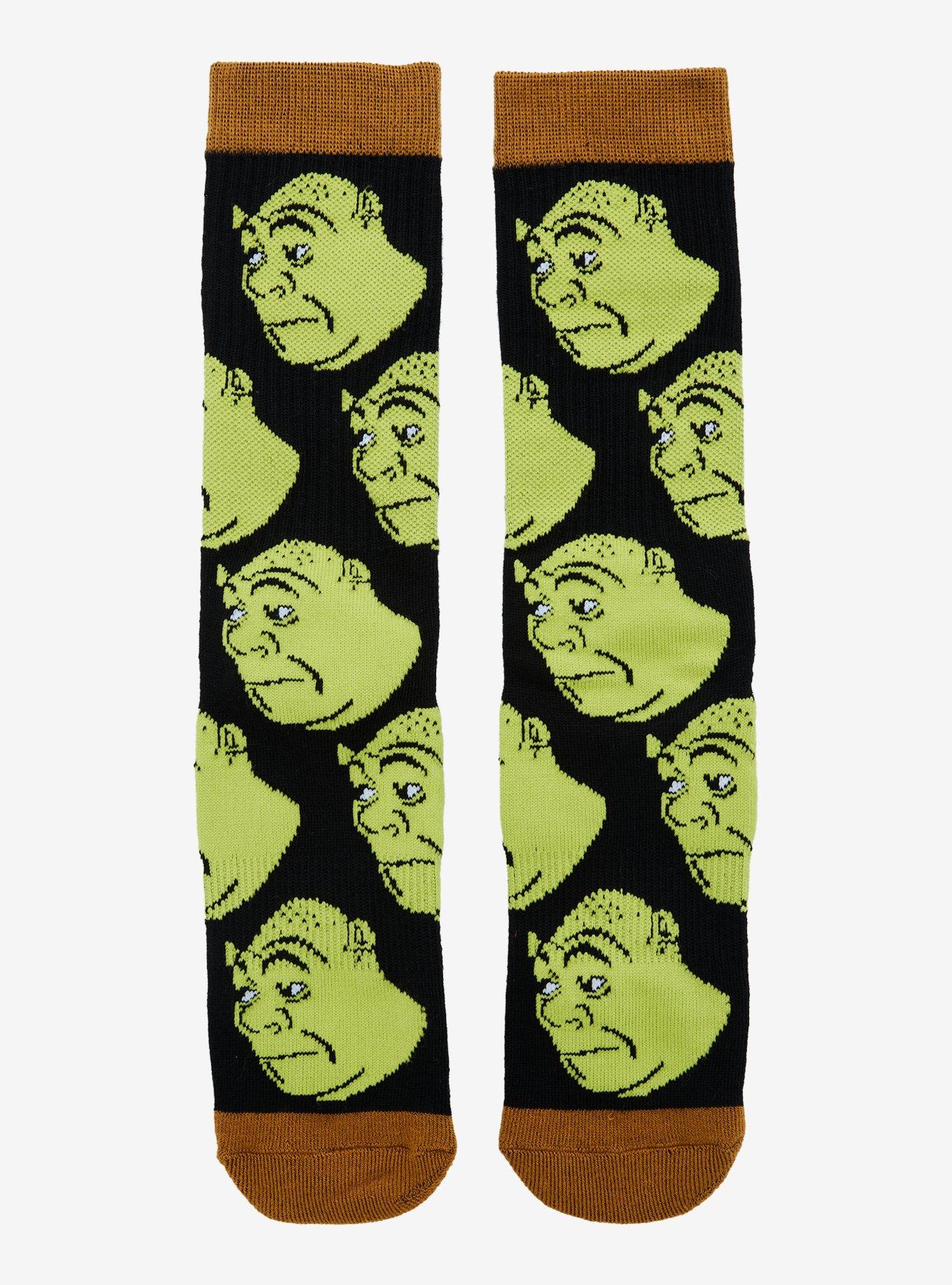 Shrek Faces Allover Print Crew Socks - BoxLunch Exclusive