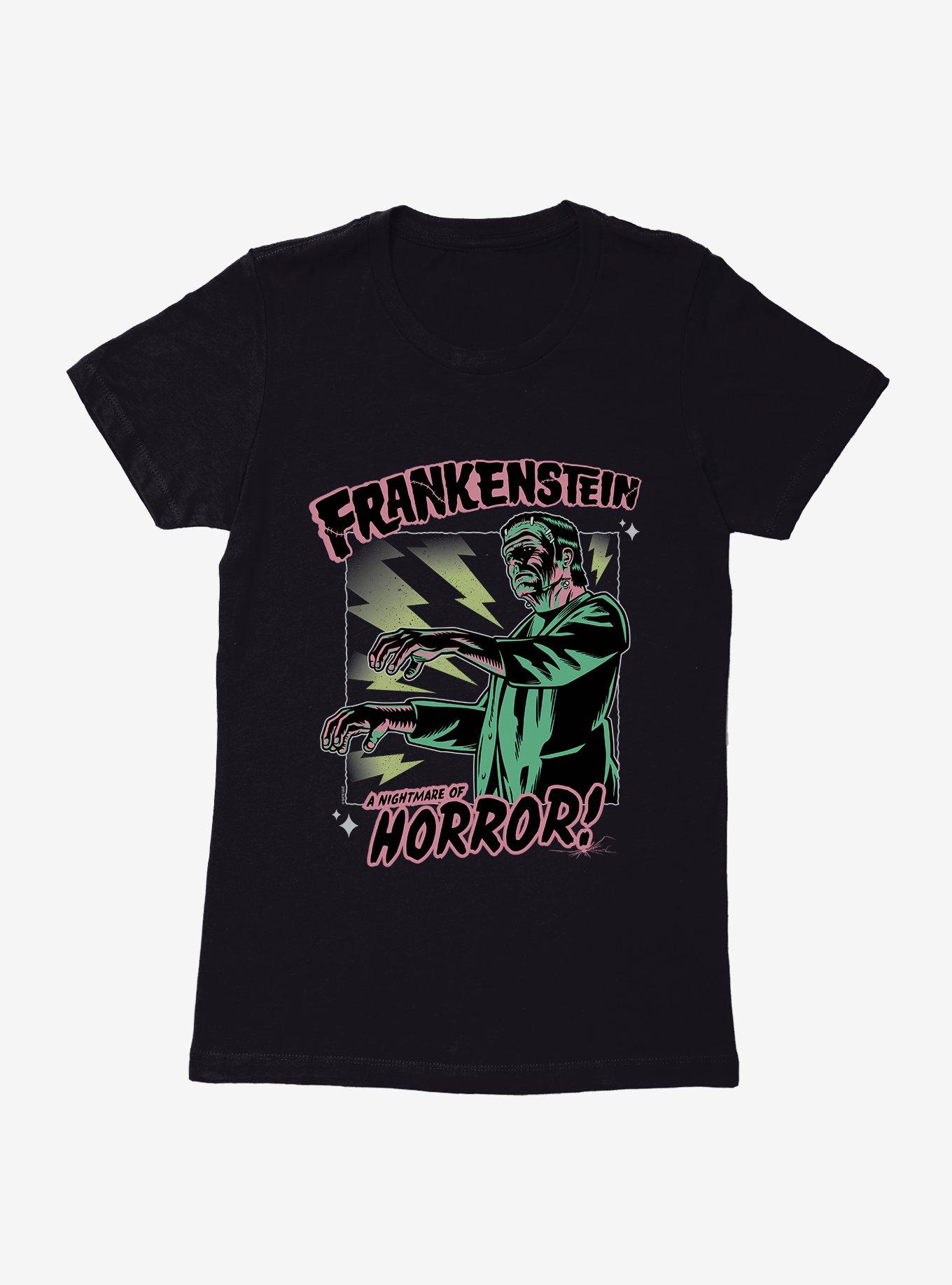 Universal Monsters Frankenstein Nightmare Of Horror Womens T-Shirt, BLACK, hi-res