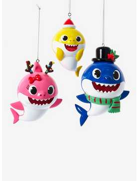 Kurt Adler Baby Shark Santa Family Ornament Set, , hi-res