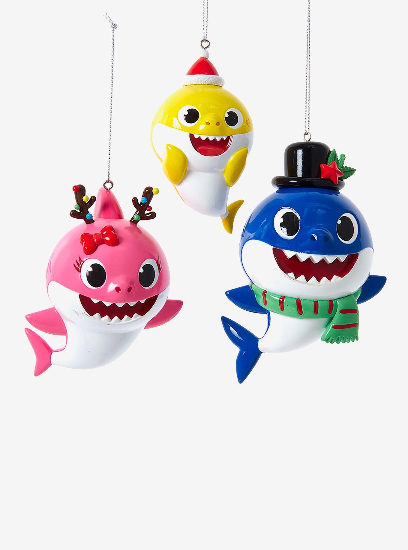 Kurt Adler Baby Shark Santa Family Ornament Set, , hi-res