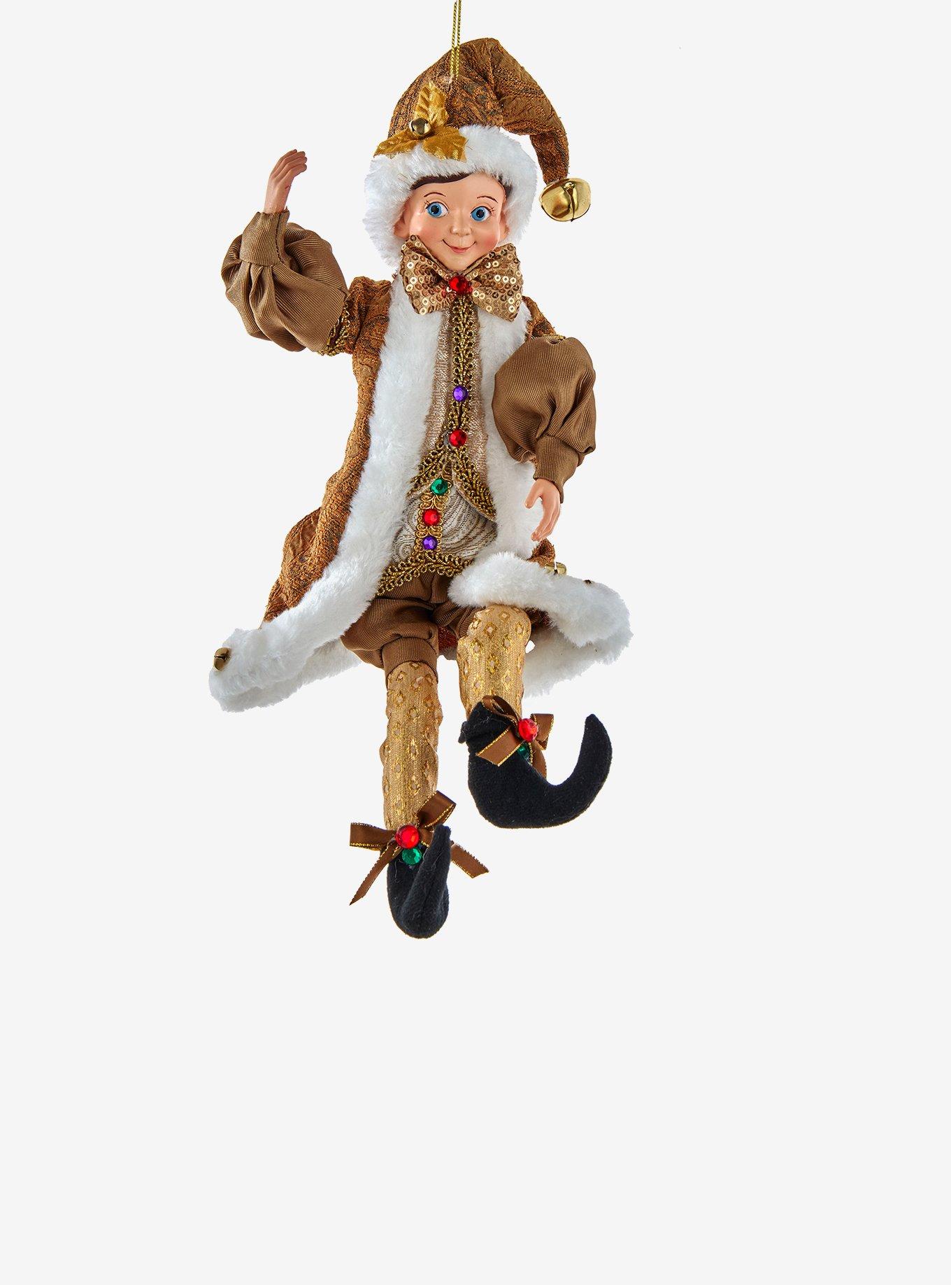 Kurt Adler Kringle Klaus Fortune Gold Elf Ornament, , hi-res