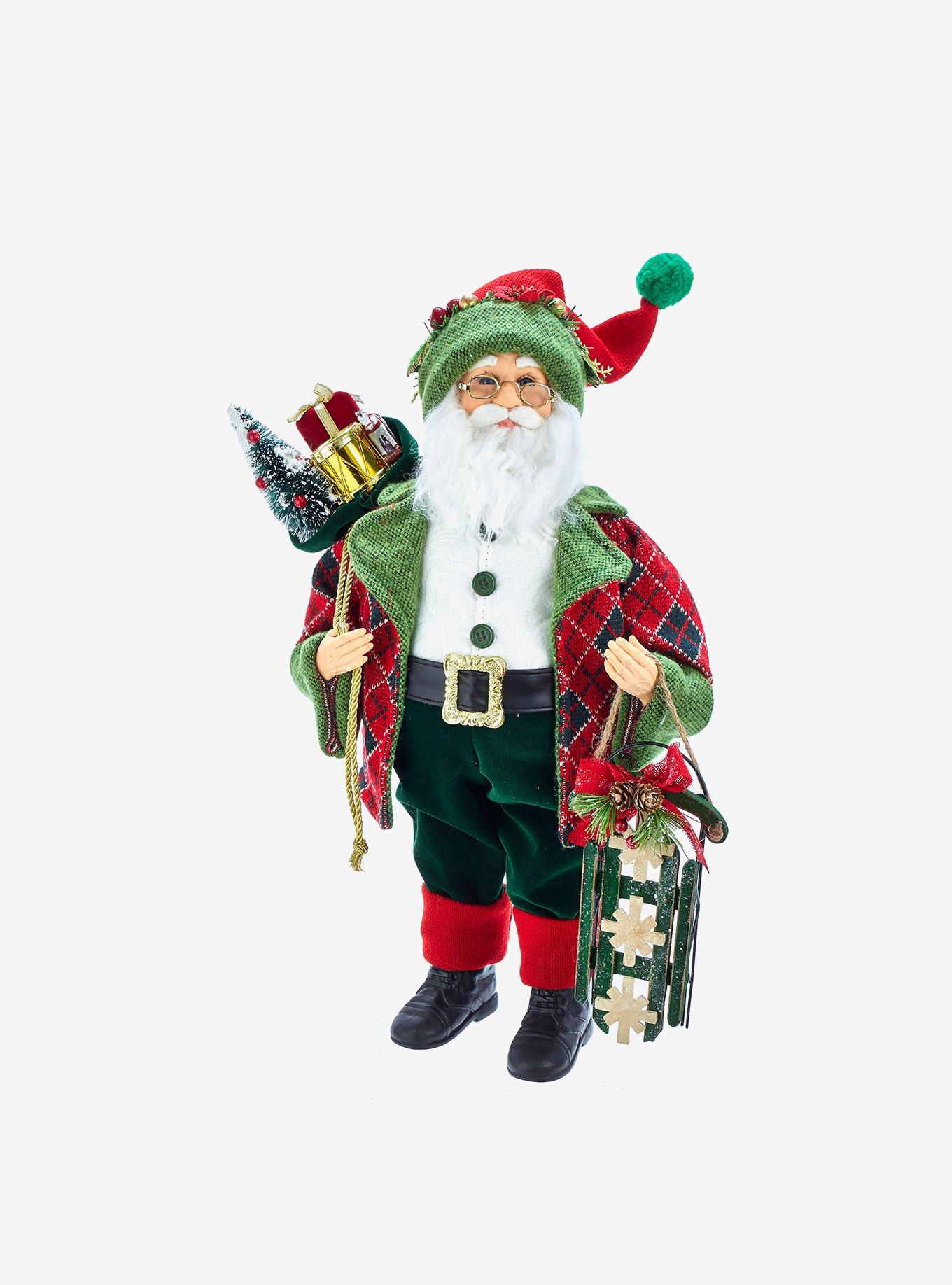 Kurt Adler Kringle Klaus Red and Green Santa Figure, , hi-res