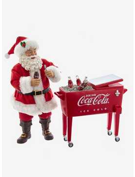 Kurt Adler Coke Santa with Table Cooler Figure, , hi-res