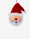 Kurt Adler Glass Painted Santa Face Ball Ornament, , hi-res