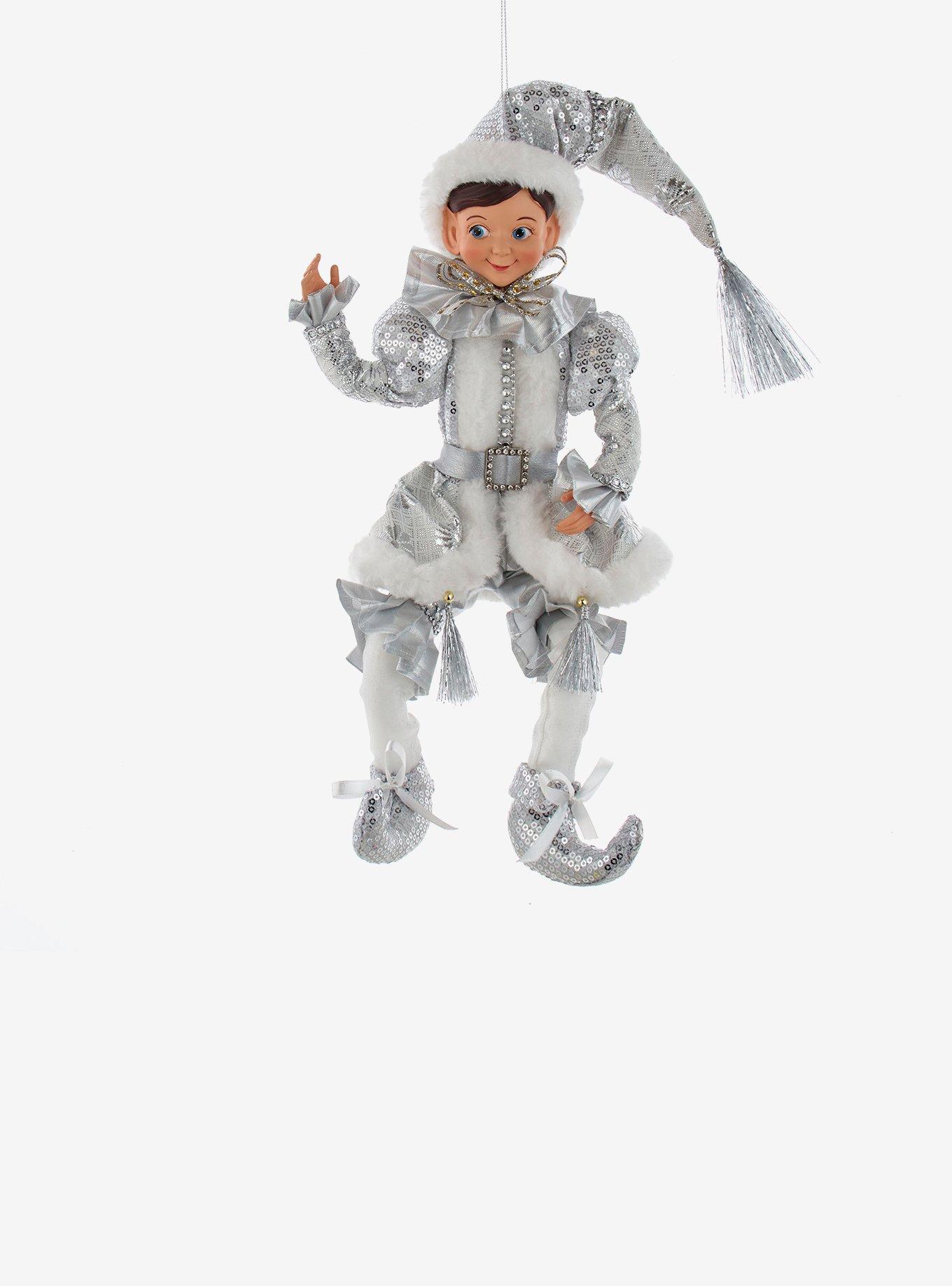 Kurt Adler Silver and White Kringle Klaus Elf Ornament, , hi-res