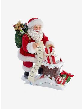 Kurt Adler Fabriche Santa Next to Lit Chimney Figure, , hi-res